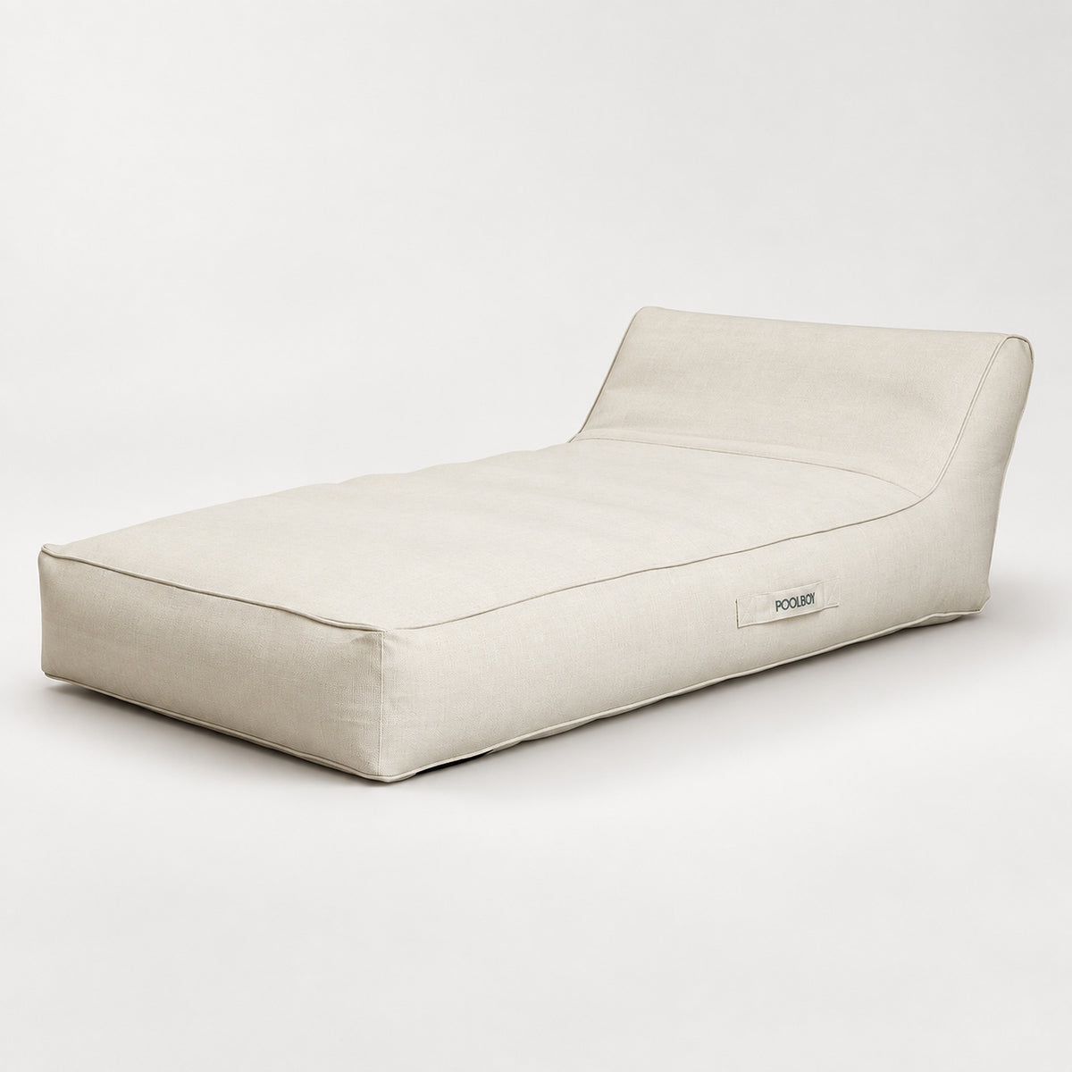 Poolboy Floata-Long in Cloud white, three-quarter view.