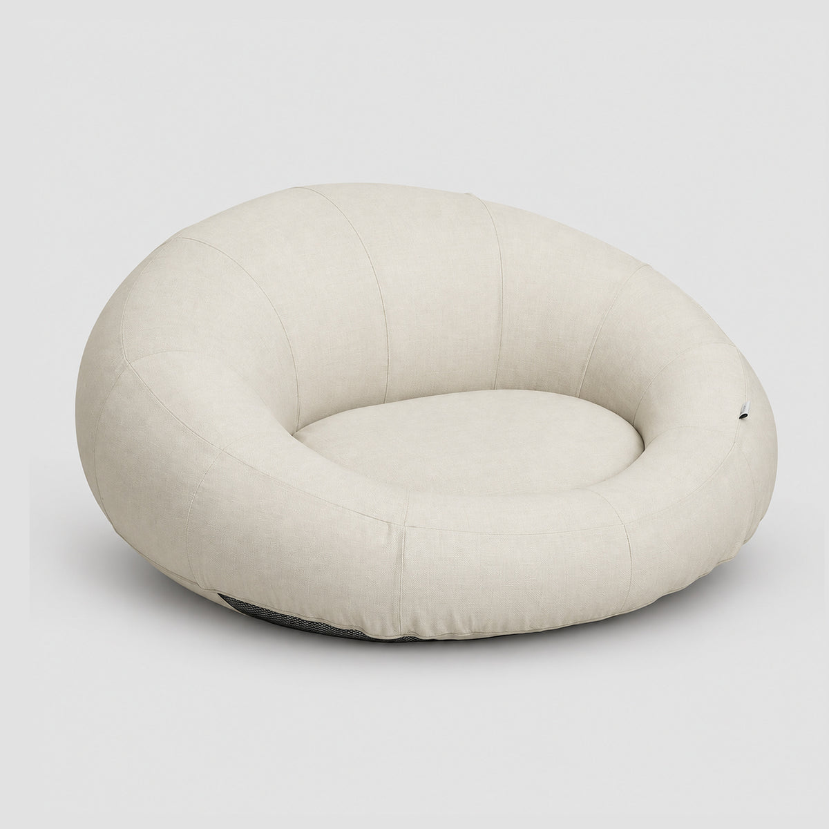 Poolboy Floata-Round in Cloud white, three-quarter view.