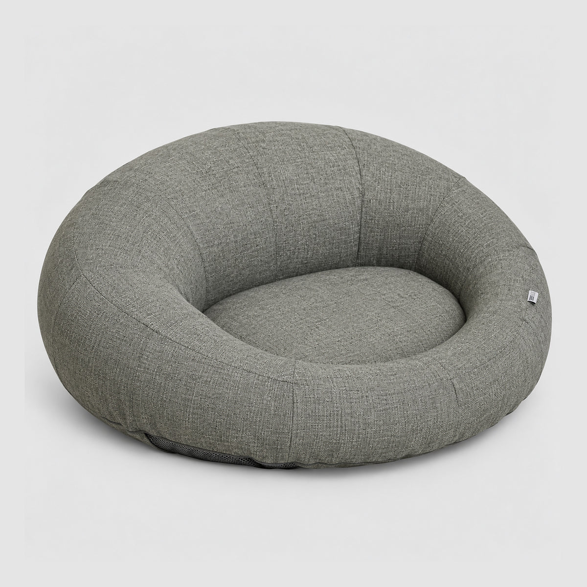Poolboy Floata-Round in Mist grey, three-quarter view.