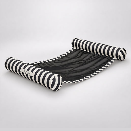 Poolboy Sinka-Bit in Black and White stripe, three-quarter view.