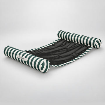 Poolboy Sinka-Bit in Green and White stripe, three-quarter view.
